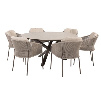 Taste Florence/Prado 6-persoons ronde dining tuinset Ø160 cm. - Terre