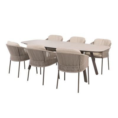 Taste Florence/Manolo 6-persoons Deens ovale tuinset 240x103 cm. - Terre