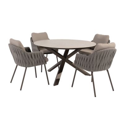 Taste Cannes/Prado 4-persoons ronde dining tuinset Ø130 cm. - Terre