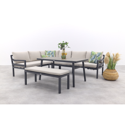 GI Corsica lounge-dining set links (4-delig) - Carbon black - Op=Op