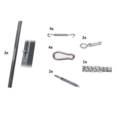 Nesling bevestigingsmaterialen schaduwdoek combinatiepakket 4