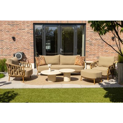 4SO Biarritz/Hampton stoel-bank loungeset - Amber/Mortex