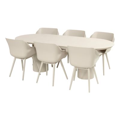 Hartman Sophie/Valencia ovale tuinset voor 6 personen 220x100 cm. - Sand