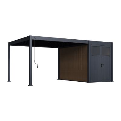 Advance lamellen overkapping 3,6x4 m. incl. berging 3,6x2 m. Aluminium - Antraciet