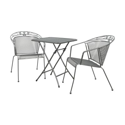 Royal Garden Elegance stapelbare balkonset 3-delig strekmetaal 60x60 cm.