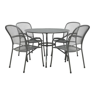 Royal Garden Carlo ronde stapelbare tuinset strekmetaal Ø105 cm.