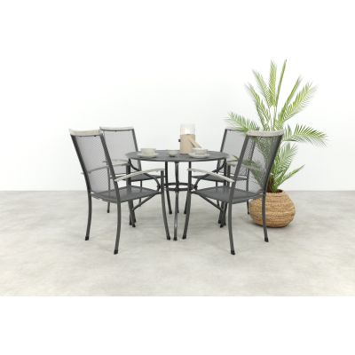 Royal Garden Balero ronde stapelbare tuinset strekmetaal Ø105 cm.
