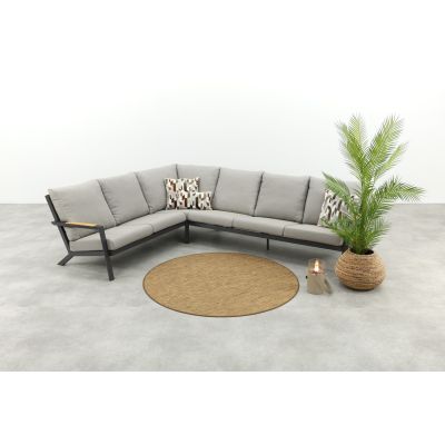 Santos aluminium hoekbank met teak detail