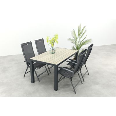 Hartman Salvatore/Nola verstelbare tuinset 160x90 cm. - Antraciet/Houtlook