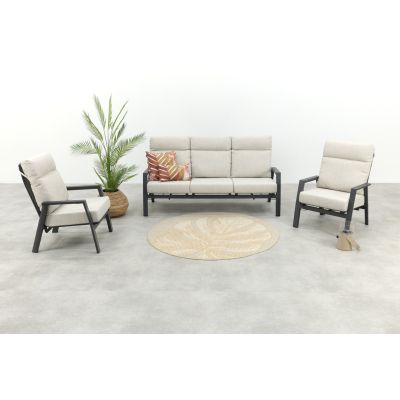 Lagos verstelbare 5-zits stoel-bank loungeset - Antraciet