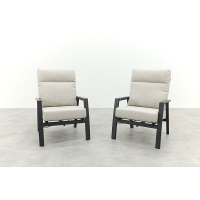 Lagos loungestoelen verstelbaar - Set van 2 - Antraciet