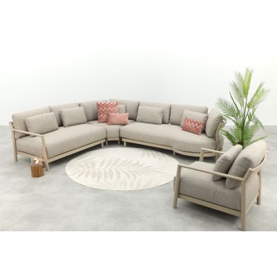 4SO Mykonos organische loungeset incl. stoel - Latte