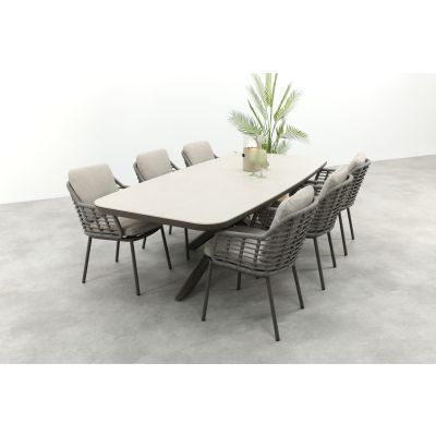 Taste Puglia/Soreno deens ovale tuinset voor 6 personen 240x110 cm. - Terre