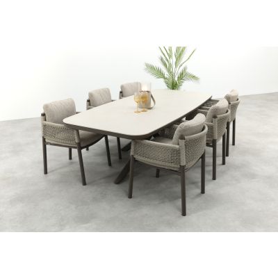 4SO Savanne/Soreno deens ovale tuinset voor 6 personen 240x110 cm. - Terre