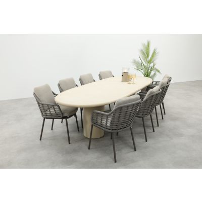 Taste Puglia/Hampton 8-persoons ovale tuinset 300x110 cm. - Mortex/Terre
