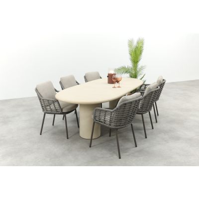 Taste Puglia/Hampton 6-persoons ovale tuinset 240x105 cm. - Mortex/Terre