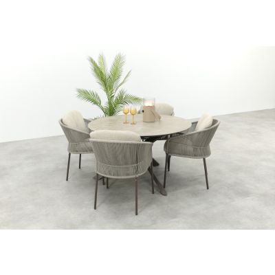 Taste Florence/Prado 4-persoons ronde dining tuinset Ø130 cm. - Terre