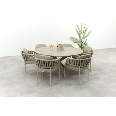 Taste Calma/Prado 6-persoons ronde dining tuinset Ø160 cm. - Latte