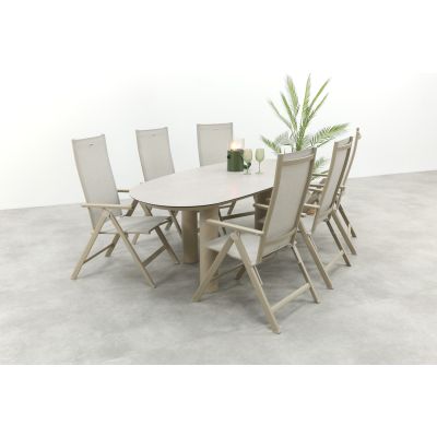 Hartman Napoli/Denia 6-persoons organische verstelbare tuinset 240x105 cm.