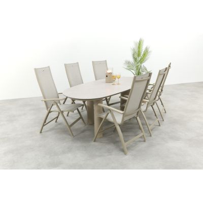 Hartman Roma/Denia 6-persoons organische verstelbare tuinset 240x105 cm.