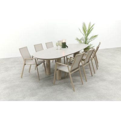 Atmos/Taste Denia 8-persoons organische tuinset 290x110 cm. - Latte