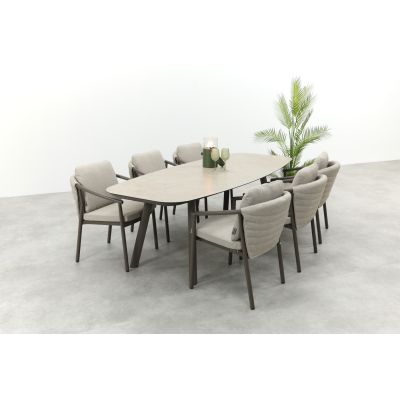 Taste Barolo/Manolo 6-persoons Deens ovale tuinset 240x103 cm. - Terre