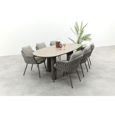Taste Cannes/Denia 6-persoons organische tuinset 240x105 cm. - Terre
