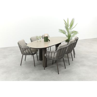 Taste Puglia/Denia 6-persoons organische tuinset 240x105 cm. - Terre