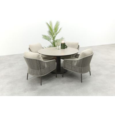 Taste Florence/Sarah ronde low dining tuinset Ø130 cm.- Terre