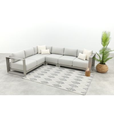 GI Levanto aluminium hoekbank met middenelement - Valley Sand
