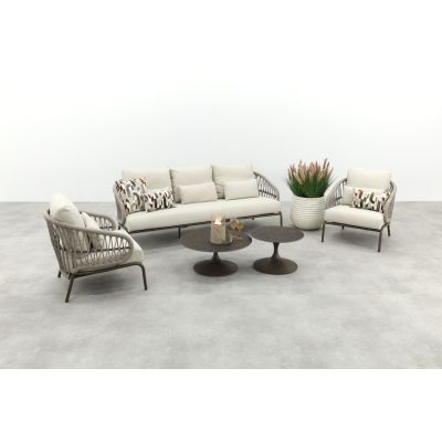 Suns Tosca/Nova stoel-bank loungeset - Rope/Brons
