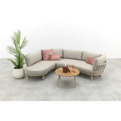 Emilia/Mindo organische rope loungeset - Latte/Beige