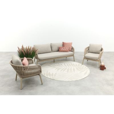 Romeo rope stoel-bank loungeset - Latte