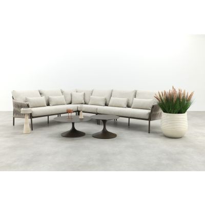 Suns Fiavè/Nova lounge hoekbank incl. middenelement - Rope/Brons
