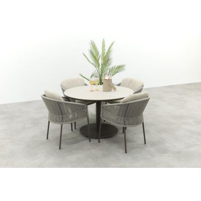 Taste Florence/Rodez ronde 4-persoons tuinset Ø120 cm. - Terre