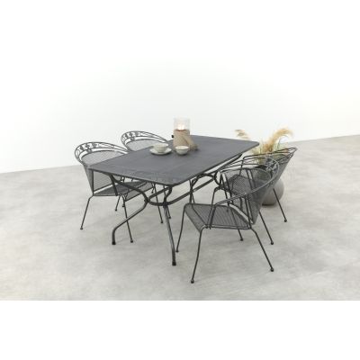 Royal Garden Elegance stapelbare tuinset strekmetaal 160x90 cm.
