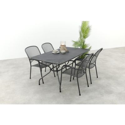 Royal Garden Carlo stapelbare tuinset strekmetaal 160x90 cm.