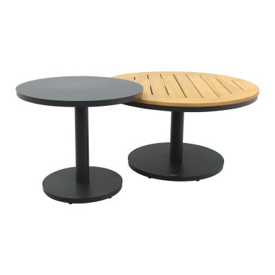 Canto ronde loungetafel set - Royal Grey/Teak