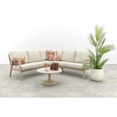 Viento/Canto aluminium hoekbank loungeset - Latte