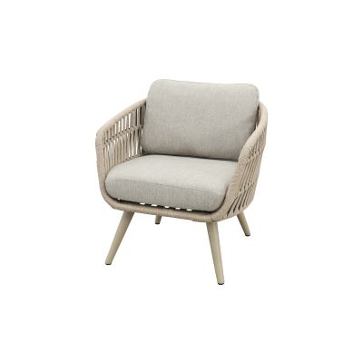 Romeo rope low dining tuinstoel - Latte/Beige