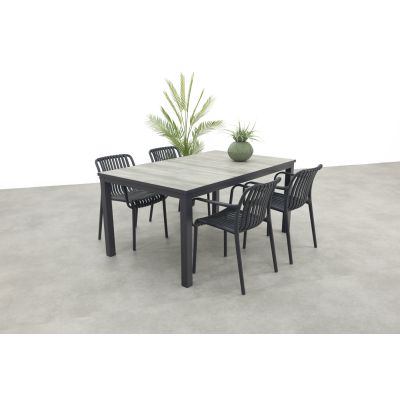 Stripe/Hartman Comino stapelbare tuinset (5-delig) - 163x105 cm.