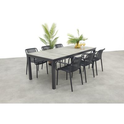 Stripe/Hartman Comino stapelbare tuinset (7-delig) - 223x105 cm.