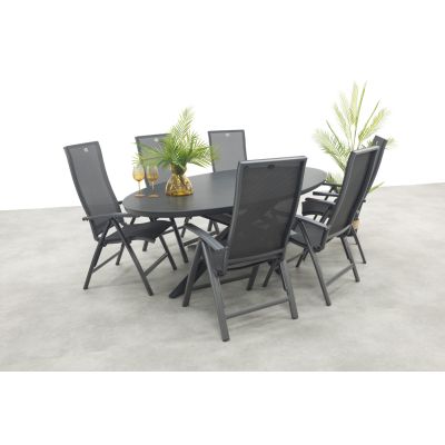 Hartman Valentino/Ventaro verstelbare ovale tuinset 240x115 cm. - Antraciet