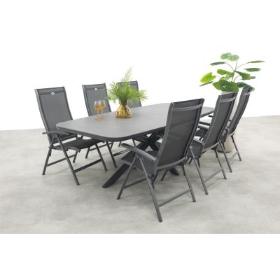 Hartman Salvatore/Soreno Deens ovale verstelbare tuinset 240x110 cm. - Licht grijs