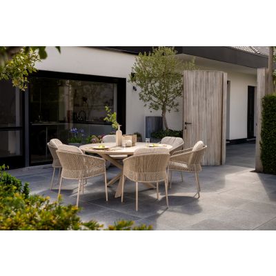 Taste Florence/Prado 6-persoons ronde dining tuinset Ø160 cm. - Latte