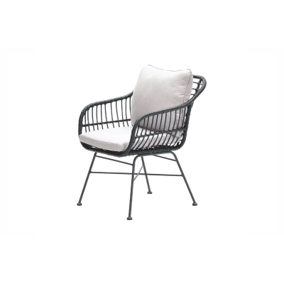 GI Margriet wicker dining tuinstoel - Zwart
