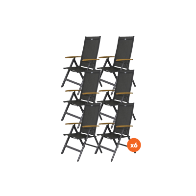 Set van 6 - Hartman Napoli verstelbare stoel - Teak 