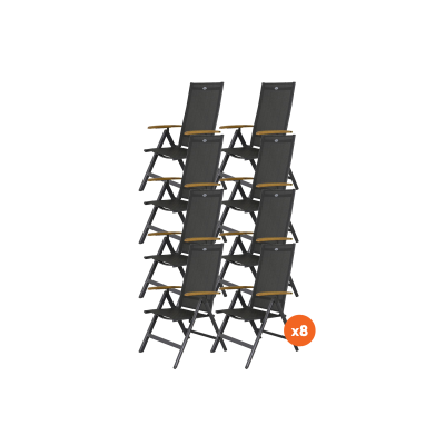 Set van 8 - Hartman Napoli verstelbare stoel - Teak 