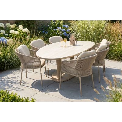 Taste Florence/Lecce organische tuinset voor 6 personen 240x120 cm. - Latte