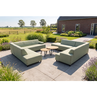 Malaga/Mindo all-weather loungeset voor 10 personen - Soft Green